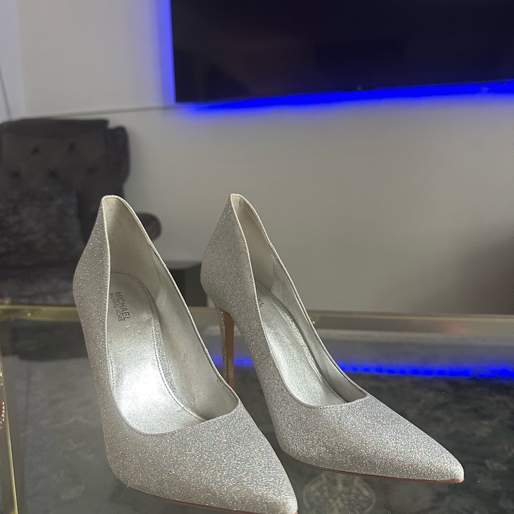 Michael Kors Silver Glitter Heels
